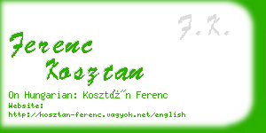 ferenc kosztan business card